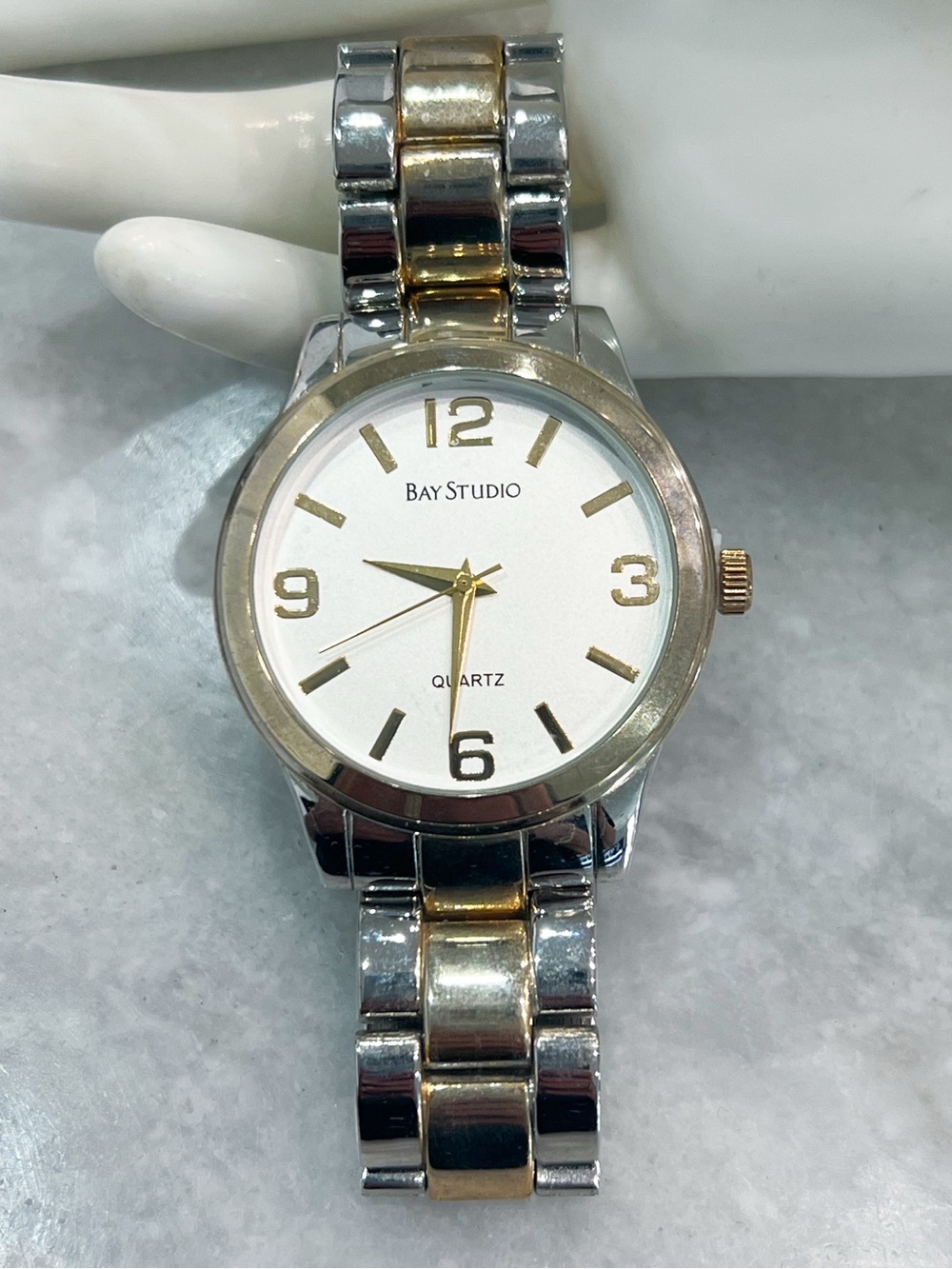 Bay Studio Men’s 2Tone Quartz Analog Mixed Goldtone & Silver Bracelet Link Watch
